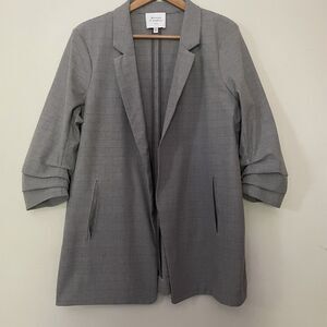 Maison d'Amelie Oversized Blazer XL Plaid Ruched Sleeve Preppy Academia